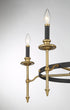 Savoy House Consulate Chandelier 28 Inches Matte Black with Warm Brass 5-Light